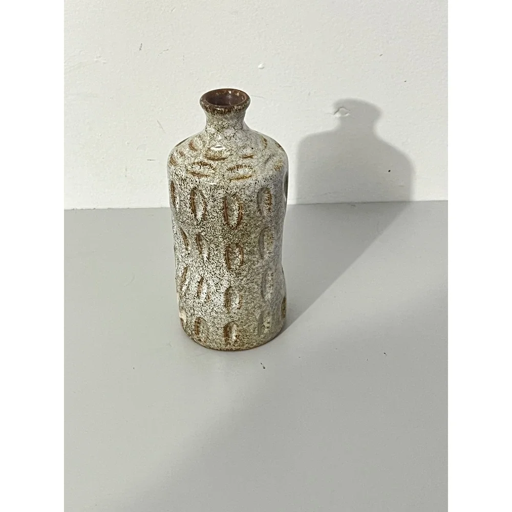 Unbranded Studio Pottery Bud Vase  Brown Speckled Textured Ceramic‎